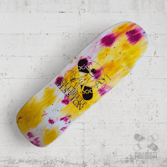 Rollbrett Mission ALTE SCHULE Vitruvian 10.0 Old School Deck Acid gelb - Skateboard - Decks - Rollbrett Mission