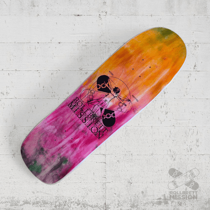 Rollbrett Mission ALTE SCHULE Vitruvian 10.0 Old School Deck Acid rot - Skateboard - Decks - Rollbrett Mission