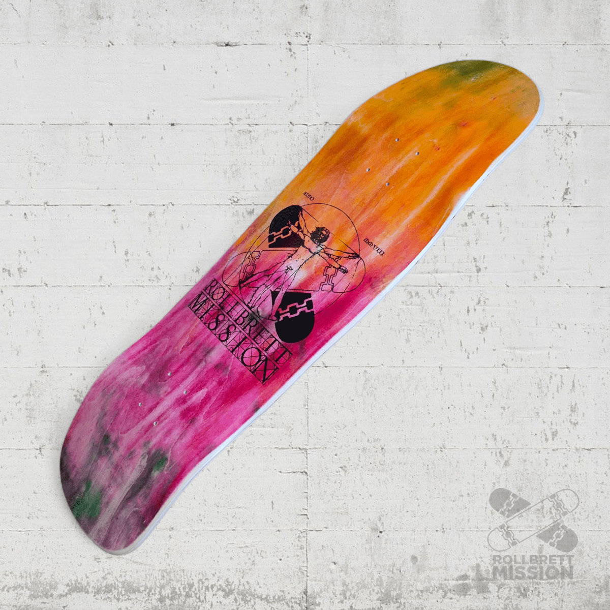 Rollbrett Mission ALTE SCHULE Vitruvian 10.0 Old School Deck Acid rot - Skateboard - Decks - Rollbrett Mission
