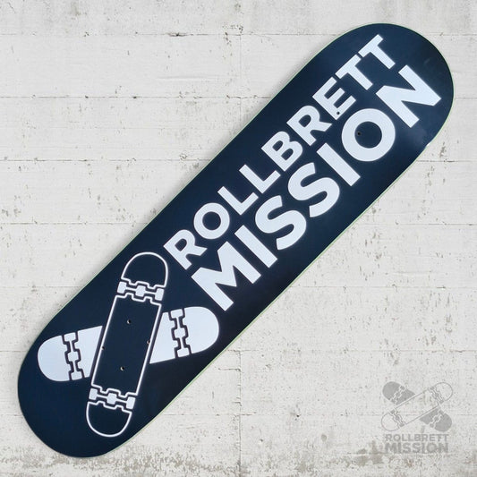 Rollbrett Mission Black Logo Twintail 8.25 Deck - Skateboard - Decks - Rollbrett Mission