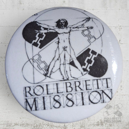 Rollbrett Mission Button Anstecker 3,8cm Vitruvian - Rollbrett Mission