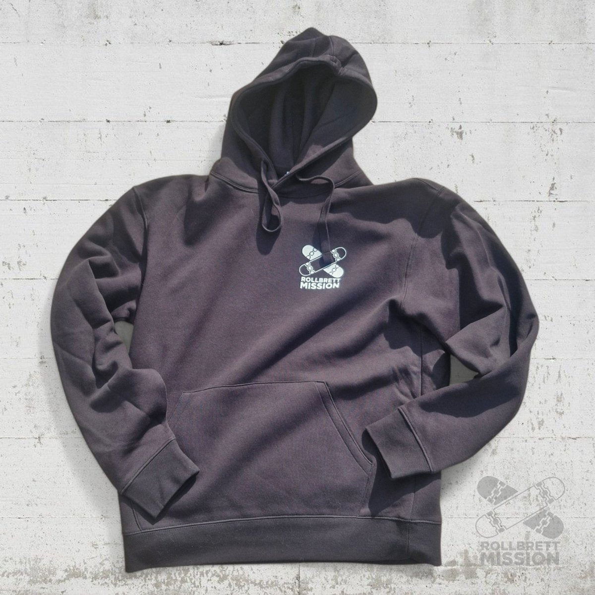 Rollbrett Mission Hoodie Mini Logo black - Shirts & Tops - Rollbrett Mission
