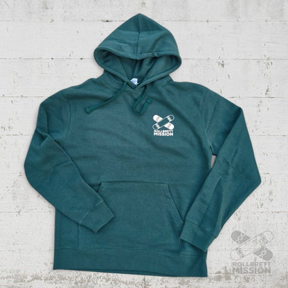 Rollbrett Mission Hoodie Mini Logo bottle green - Shirts & Tops - Rollbrett Mission