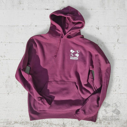 Rollbrett Mission Hoodie Mini Logo burgundy - Shirts & Tops - Rollbrett Mission