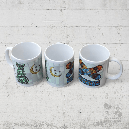 Rollbrett Mission Kaffeetasse Keramik Mosaik Katze - Geschirr - Rollbrett Mission