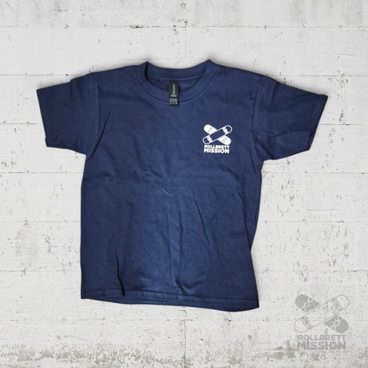 Rollbrett Mission Kids T-Shirt Mini Logo navy blau - Shirts & Tops - Rollbrett Mission