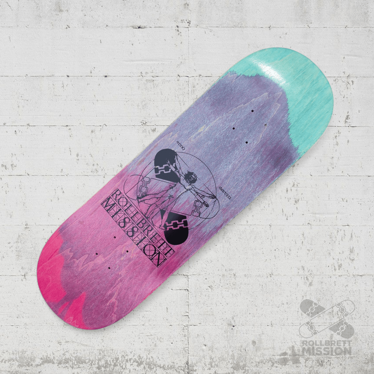 Rollbrett Mission KURZER ZWILLING 9.8 Vitruvian Acid Short Twintail Deck - Skateboard - Decks - Rollbrett Mission