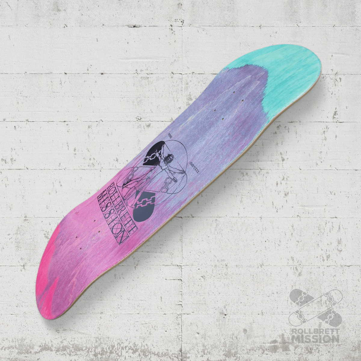Rollbrett Mission KURZER ZWILLING 9.8 Vitruvian Acid Short Twintail Deck - Skateboard - Decks - Rollbrett Mission