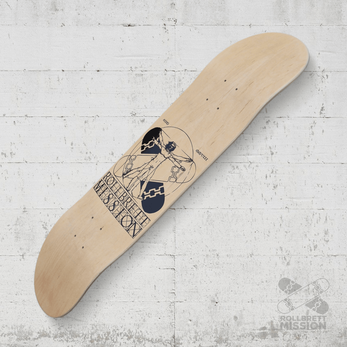 Rollbrett Mission KURZER ZWILLING Vitruvian 8.0 Short Twintail Deck - Skateboard - Decks - Rollbrett Mission
