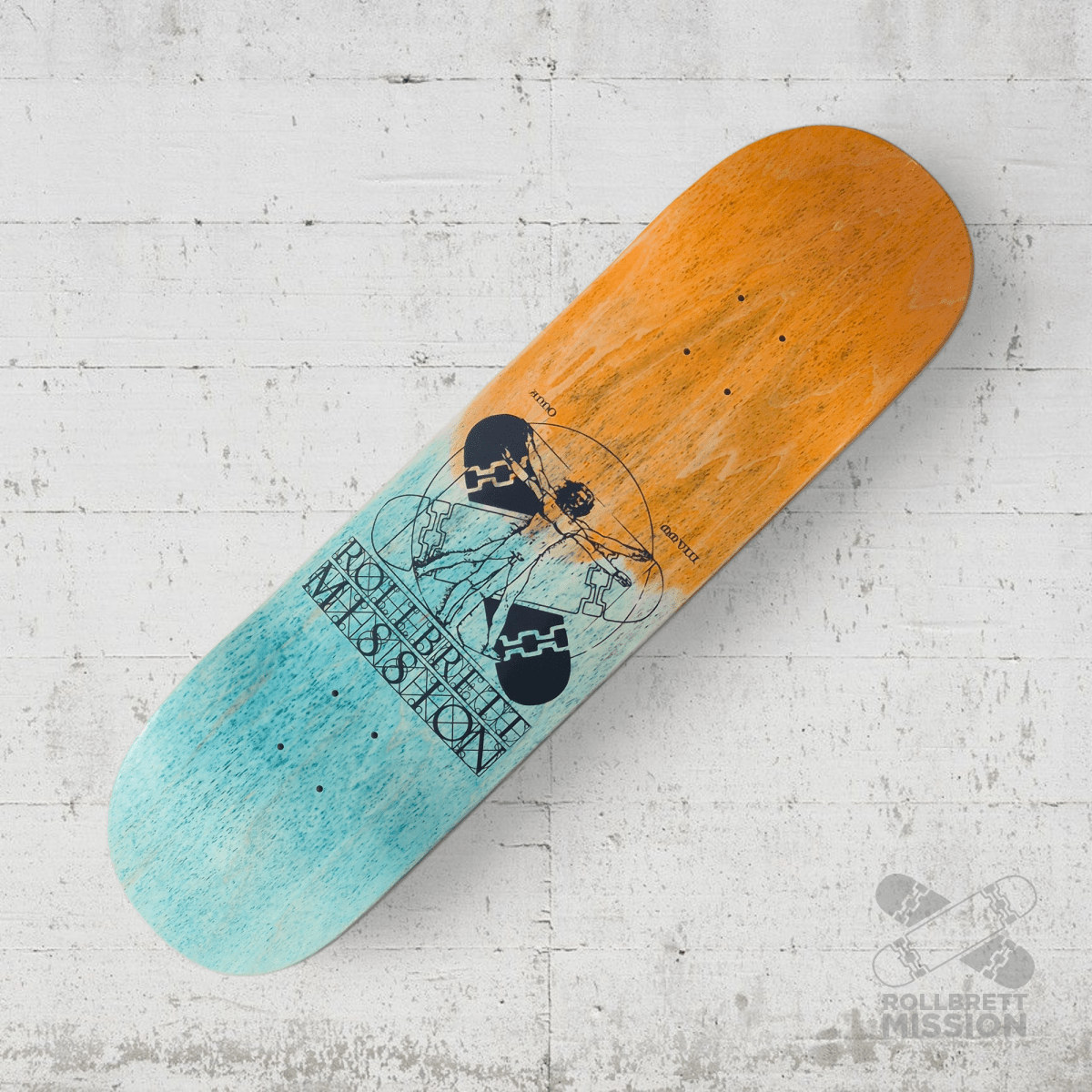 Rollbrett Mission KURZER ZWILLING Vitruvian 8.5 Short Twintail Deck - Skateboard - Decks - Rollbrett Mission