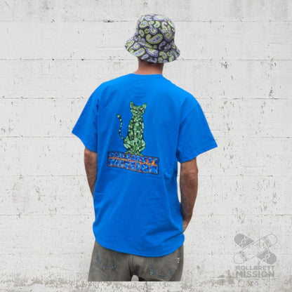 Rollbrett Mission Mosaik Katze T-Shirt saphirblau - Rollbrett Mission