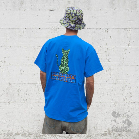 Rollbrett Mission Mosaik Katze T-Shirt saphirblau - Rollbrett Mission