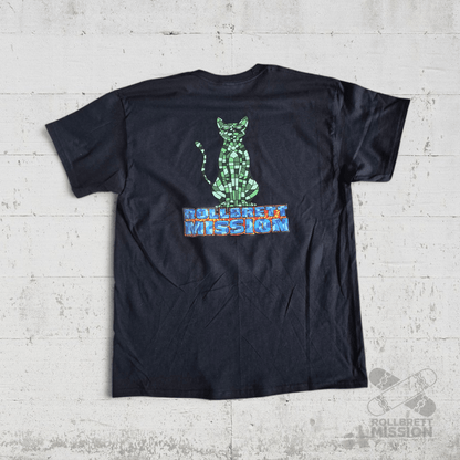 Rollbrett Mission Mosaik Katze T-Shirt schwarz - Rollbrett Mission