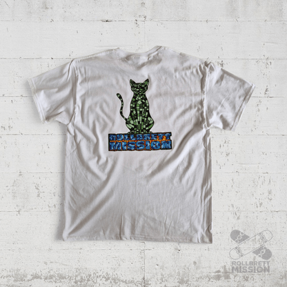 Rollbrett Mission Mosaik Katze T-Shirt weiß - Rollbrett Mission