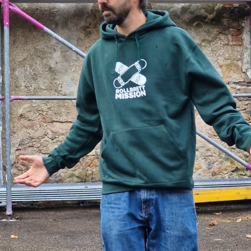 Rollbrett Mission New Classic Hoodie bottle green - Shirts & Tops - Rollbrett Mission