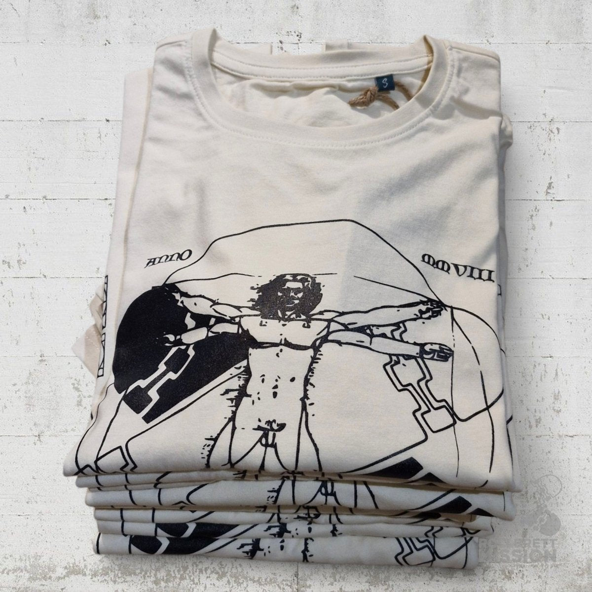 Rollbrett Mission Organic Big Vitruvian T-Shirt natural - Shirts & Tops - Rollbrett Mission