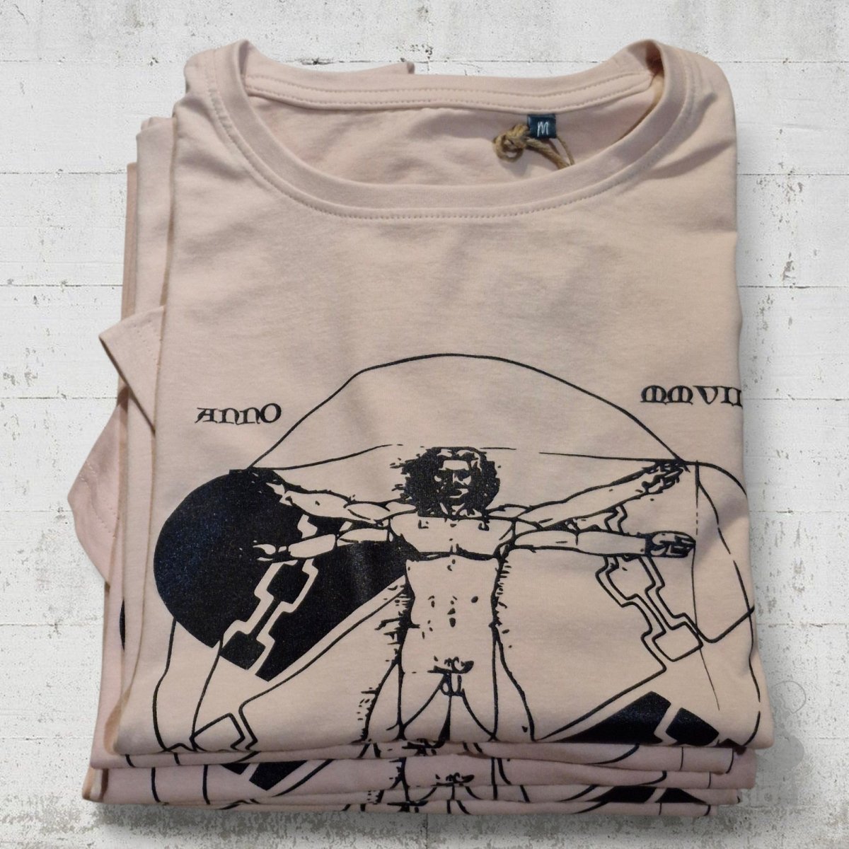 Rollbrett Mission Organic Vitruvian T-Shirt soft peach - Shirts & Tops - Rollbrett Mission