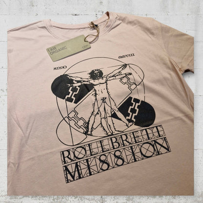 Rollbrett Mission Organic Vitruvian T-Shirt soft peach - Shirts & Tops - Rollbrett Mission