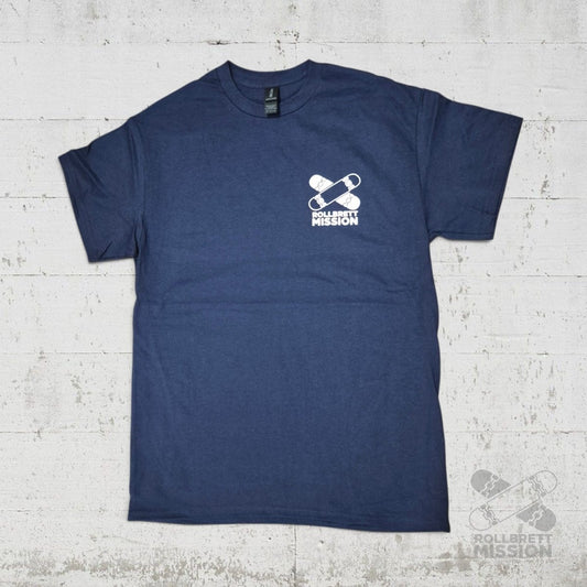Rollbrett Mission Premium Mini Logo T-Shirt navy blau - Shirts & Tops - Rollbrett Mission