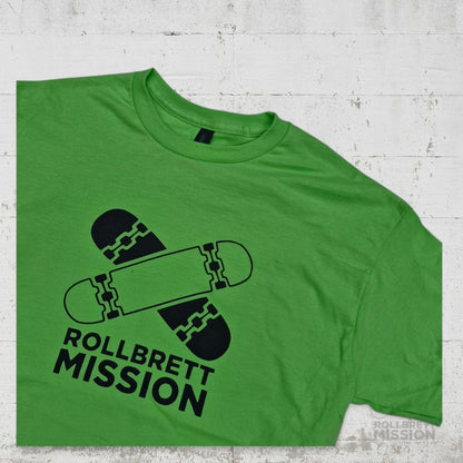 Rollbrett Mission T-Shirt Classic Logo limettengrün - Rollbrett Mission