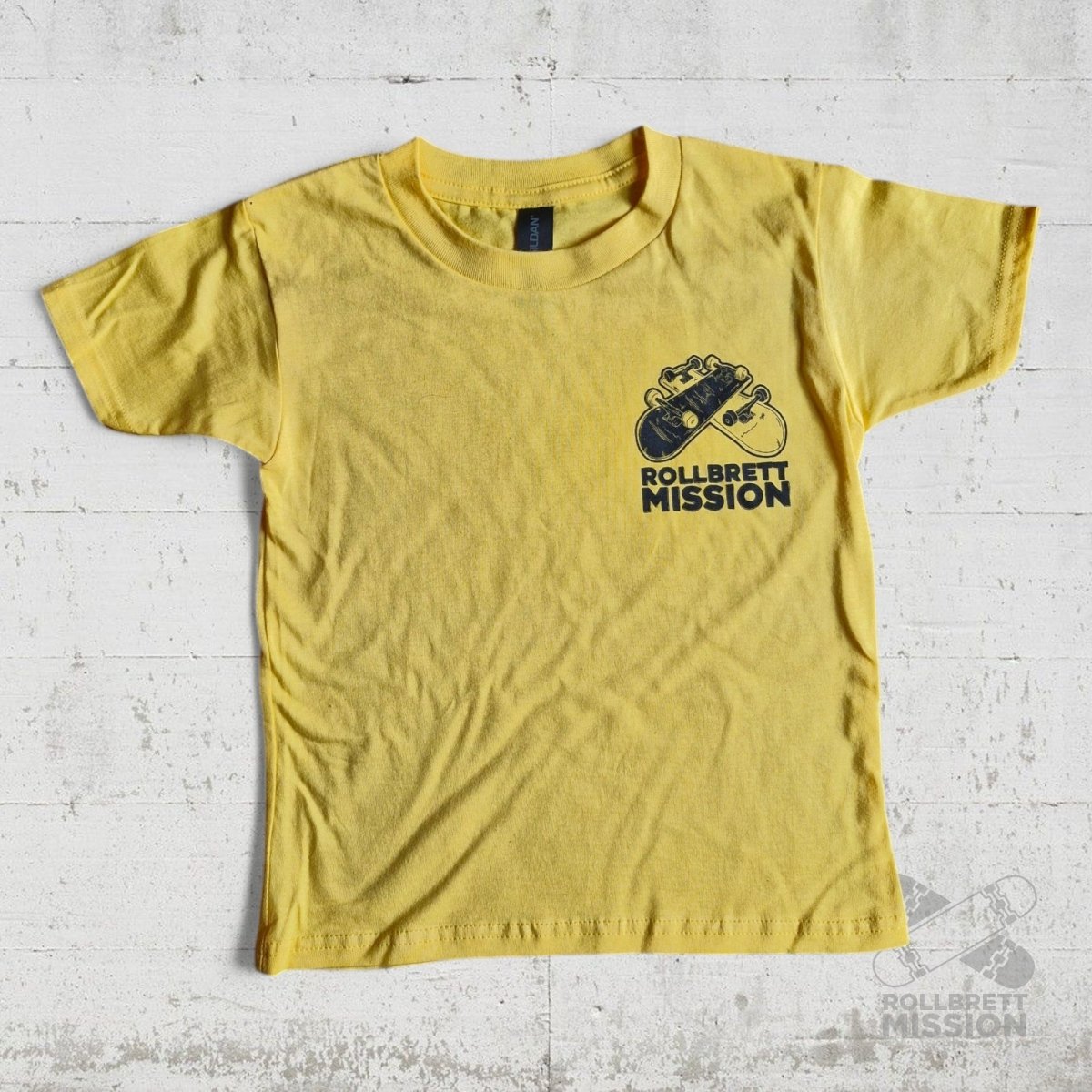 Rollbrett Mission T-Shirt Kids 3D Mini Logo korngelb - Shirts & Tops - Rollbrett Mission