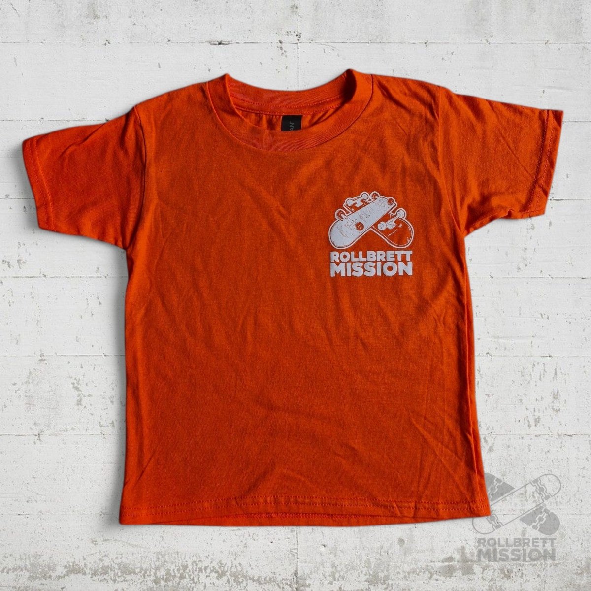 Rollbrett Mission T-Shirt Kids 3D Mini Logo orange - Shirts & Tops - Rollbrett Mission