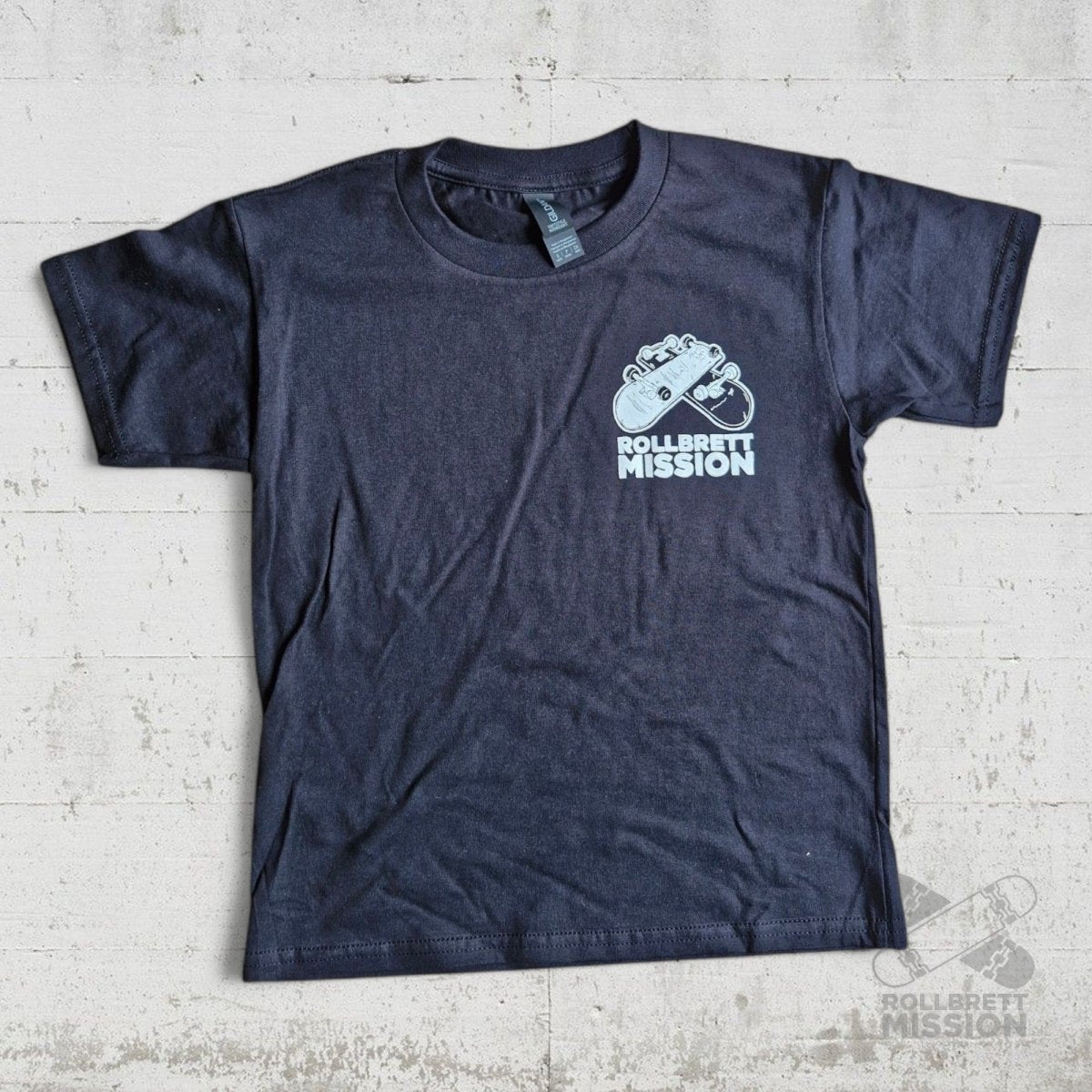 Rollbrett Mission T-Shirt Kids 3D Mini Logo schwarz - Shirts & Tops - Rollbrett Mission