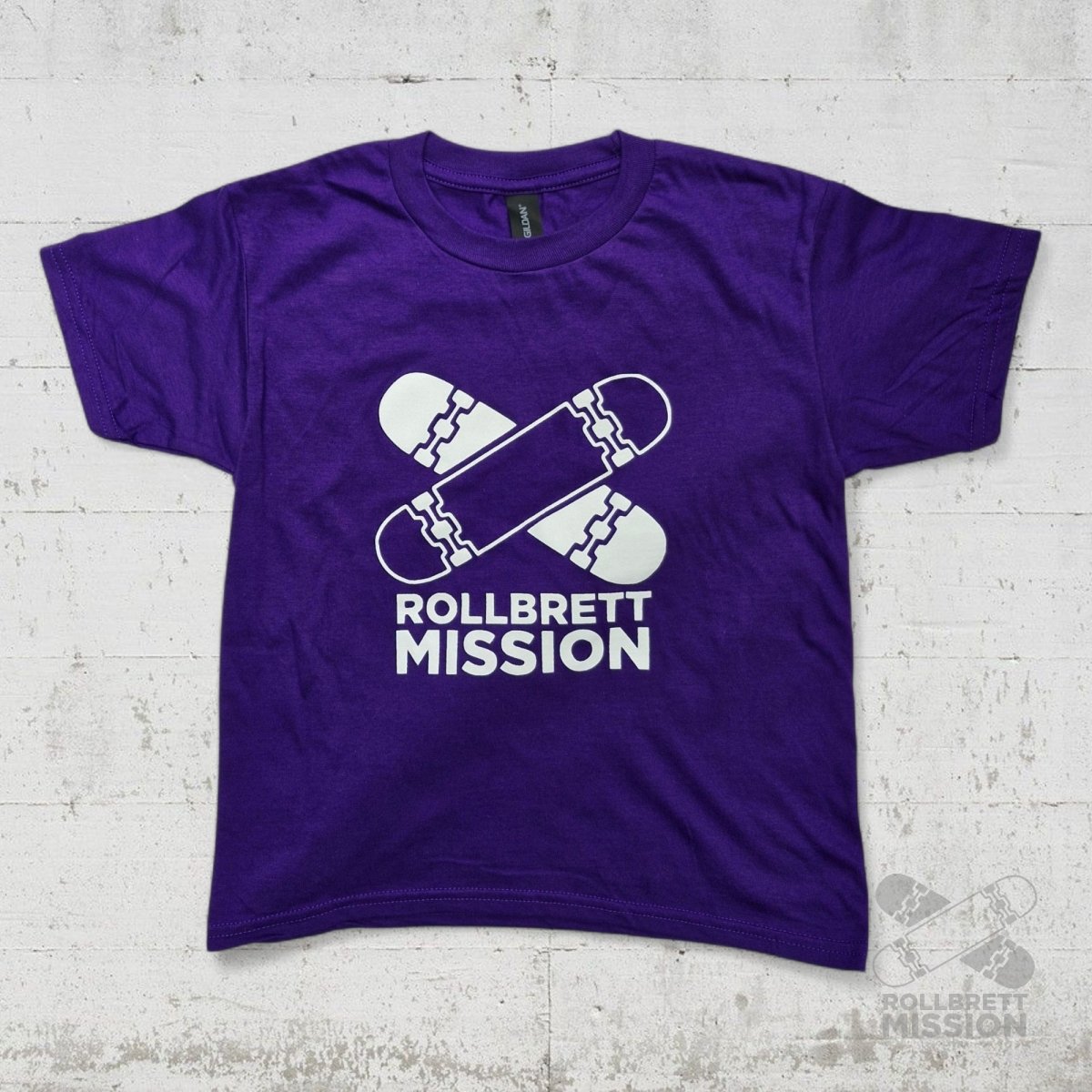 Rollbrett Mission T-Shirt Kids Classic Logo lila - Shirts & Tops - Rollbrett Mission
