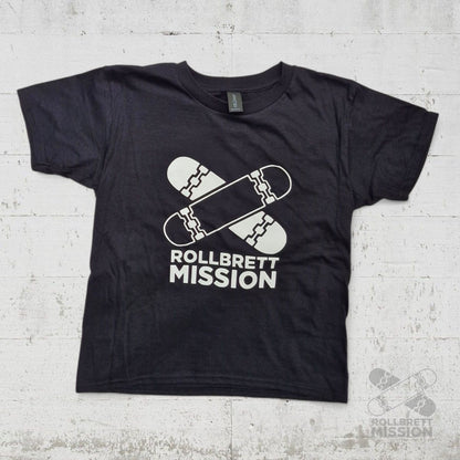 Rollbrett Mission T-Shirt Kids Classic Logo schwarz - Shirts & Tops - Rollbrett Mission
