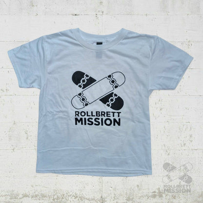 Rollbrett Mission T-Shirt Kids Classic Logo weiß - Shirts & Tops - Rollbrett Mission