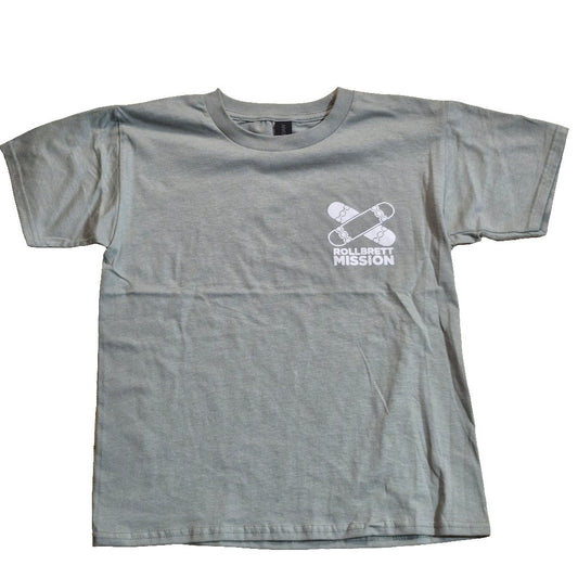 Rollbrett Mission T - Shirt Kids Mini Logo sage graugrün - Shirts & Tops - Rollbrett Mission