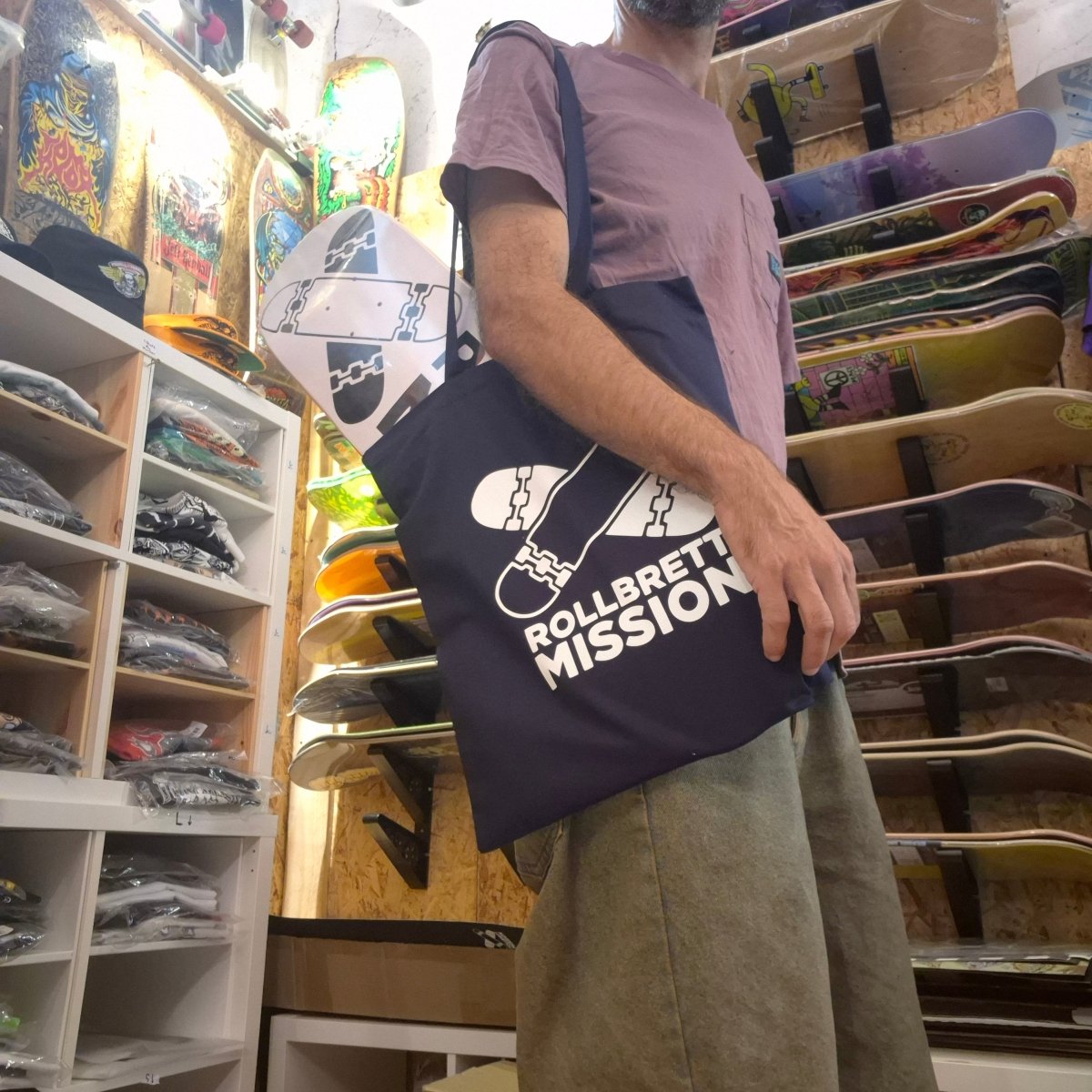 Rollbrett Mission Turnbeutel Baumwolltasche Klassik blau - Taschen & Gepäck - Rollbrett Mission