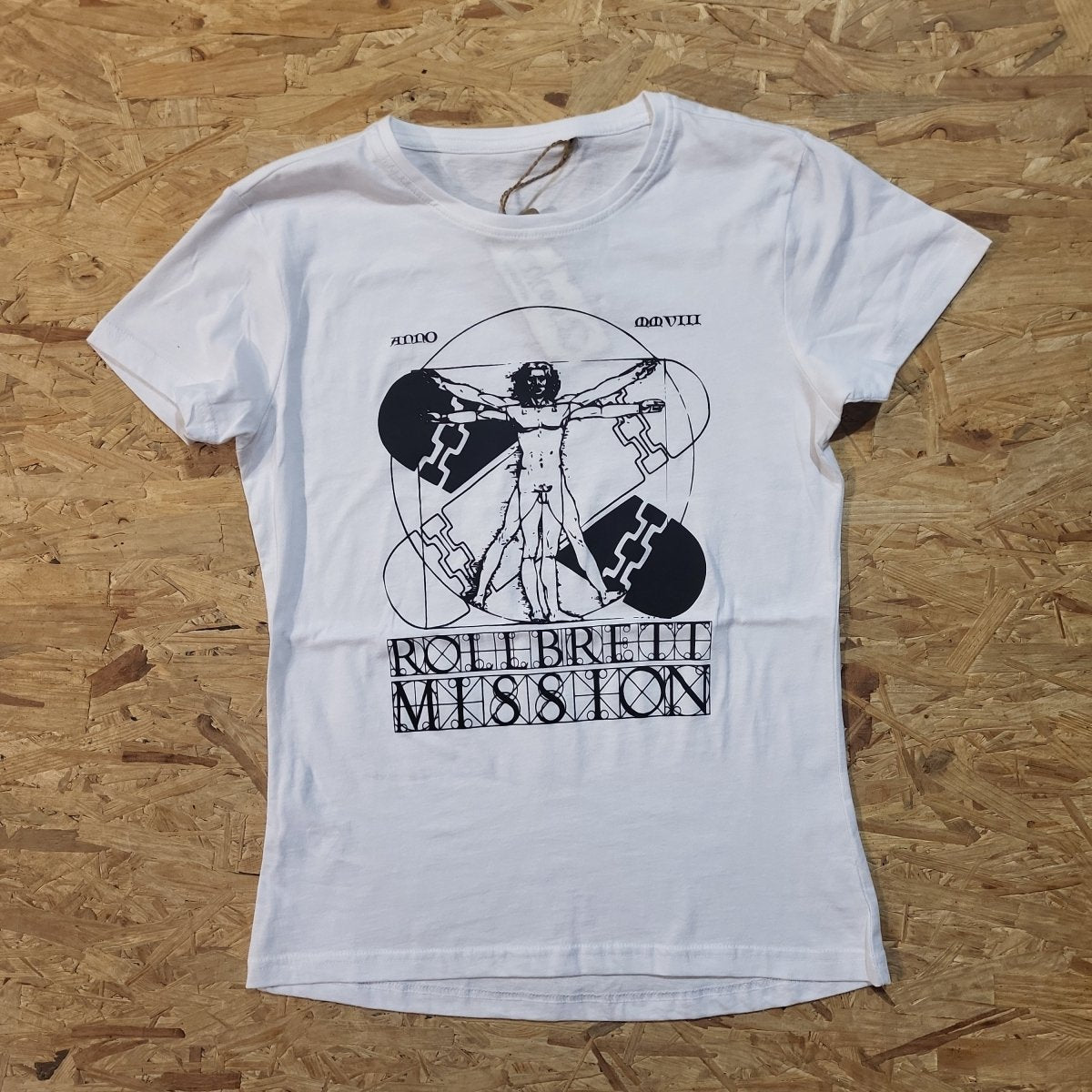 Rollbrett Mission Vitruvian Organic LADIES T-Shirt weiß - Shirts & Tops - Rollbrett Mission