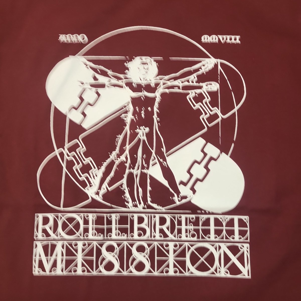 Rollbrett Mission Vitruvian Organic T-Shirt burgunder - Shirts & Tops - Rollbrett Mission