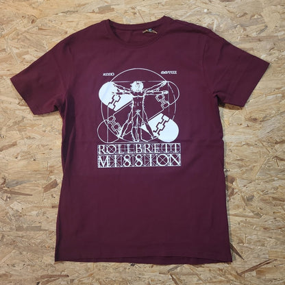 Rollbrett Mission Vitruvian Organic T-Shirt burgunder - Shirts & Tops - Rollbrett Mission