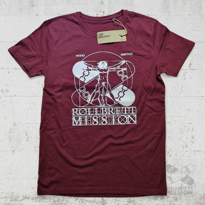 Rollbrett Mission Vitruvian Organic T-Shirt burgunder - Shirts & Tops - Rollbrett Mission