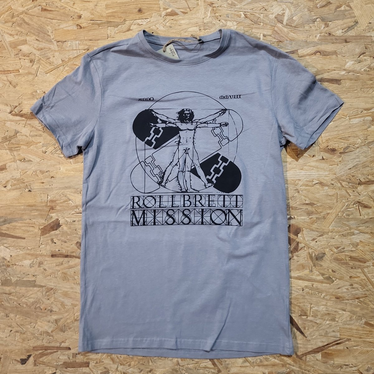 Rollbrett Mission Vitruvian Organic T-Shirt grau - Shirts & Tops - Rollbrett Mission