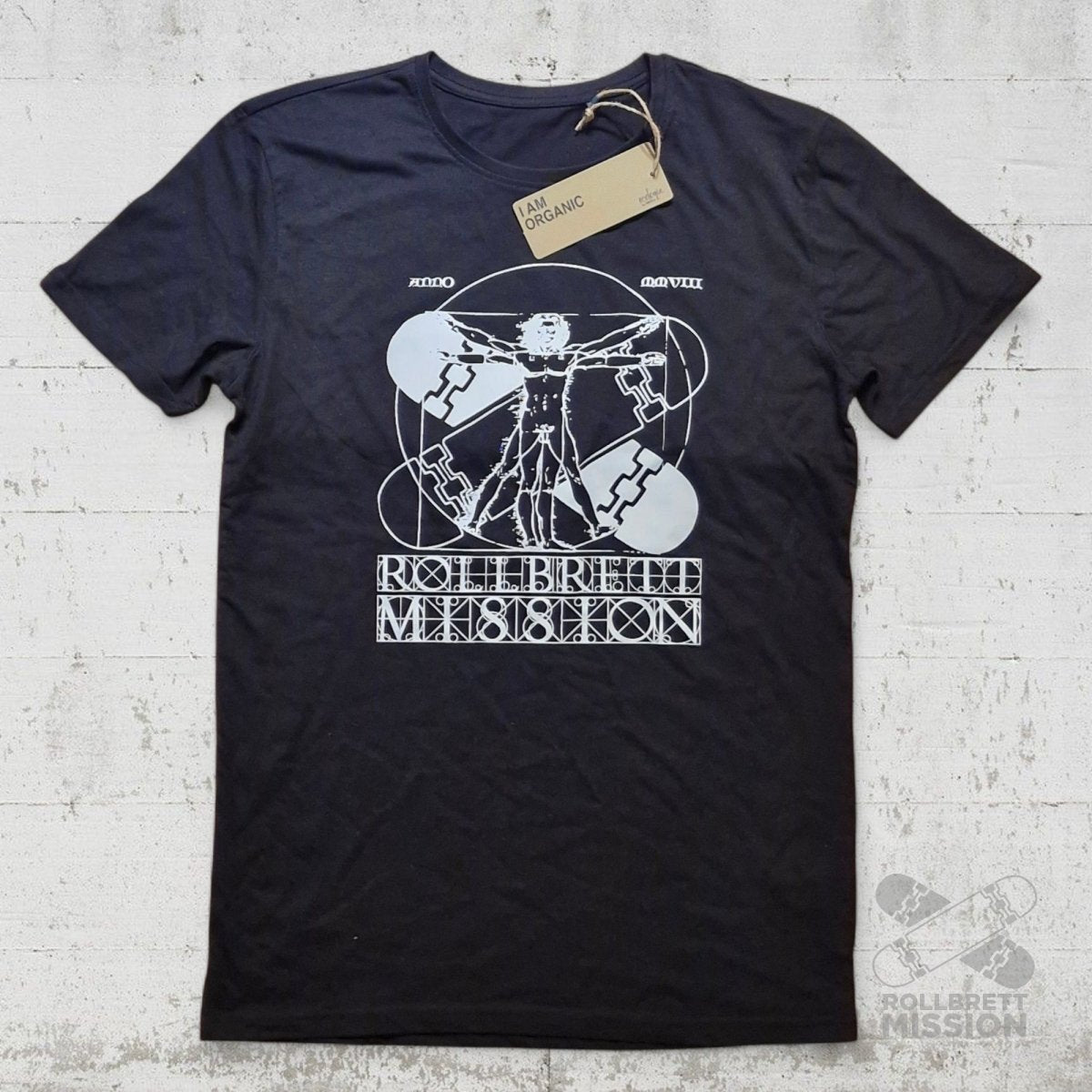 Rollbrett Mission Vitruvian Organic T-Shirt schwarz - Shirts & Tops - Rollbrett Mission