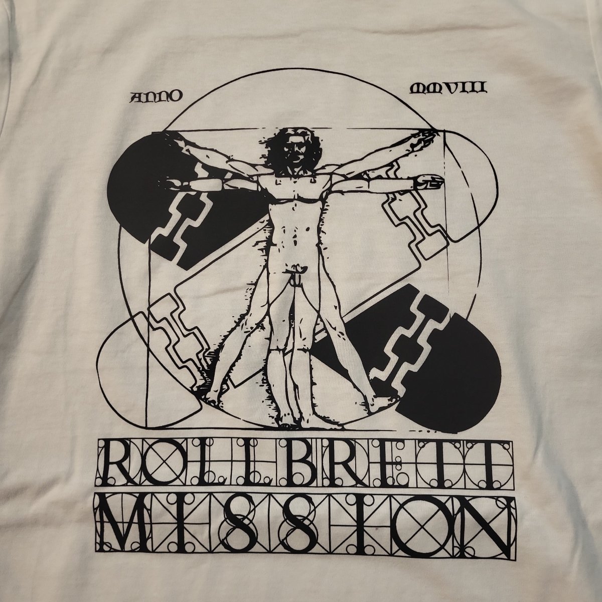 Rollbrett Mission Vitruvian Organic T-Shirt weiß - Shirts & Tops - Rollbrett Mission