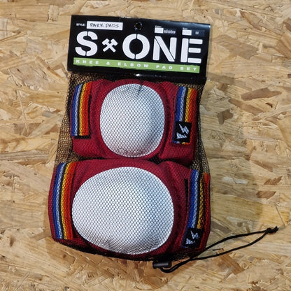 S-One Knee & Elbow Park Pads Protection Set retro - Skateboarding-Schutzausrüstung - Rollbrett Mission