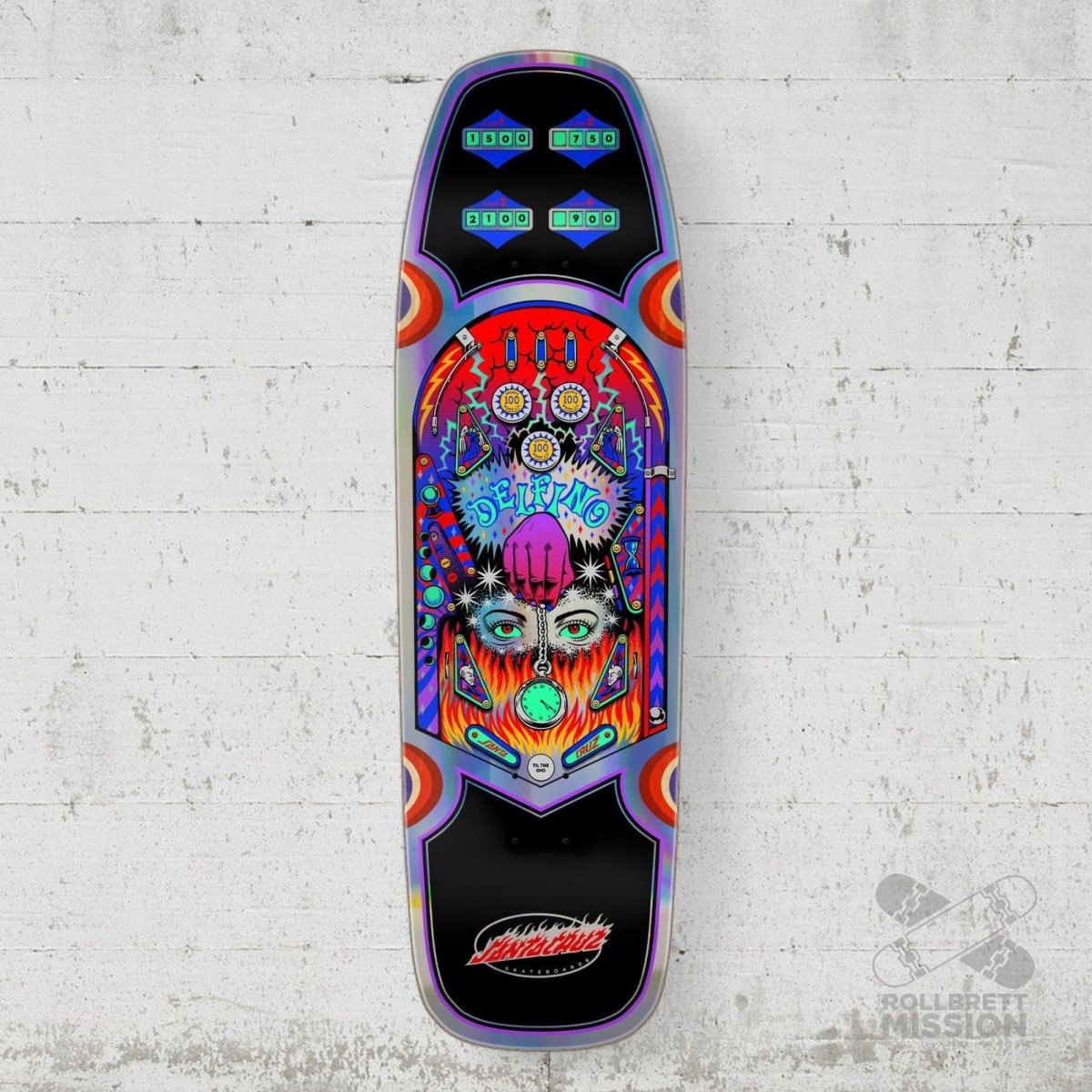 Santa Cruz Delfino Pinball Pro Shaped 9.14 Deck - Skateboard - Decks - Rollbrett Mission