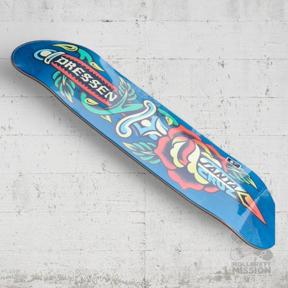 Santa Cruz Dressen Dagger 8.7" Twin Shaped Deck blue - Skateboard - Decks - Rollbrett Mission