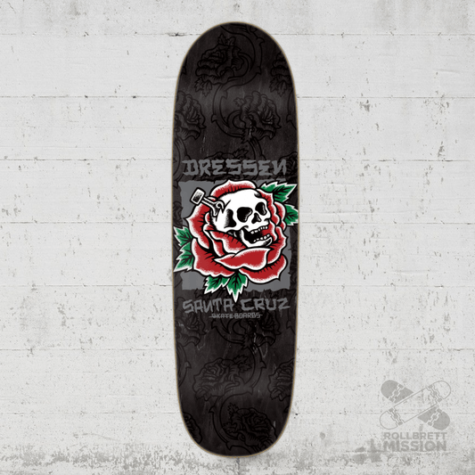 Santa Cruz Dressen Skull Rose 9.25" Skateboard Deck - Skateboard - Decks - Rollbrett Mission