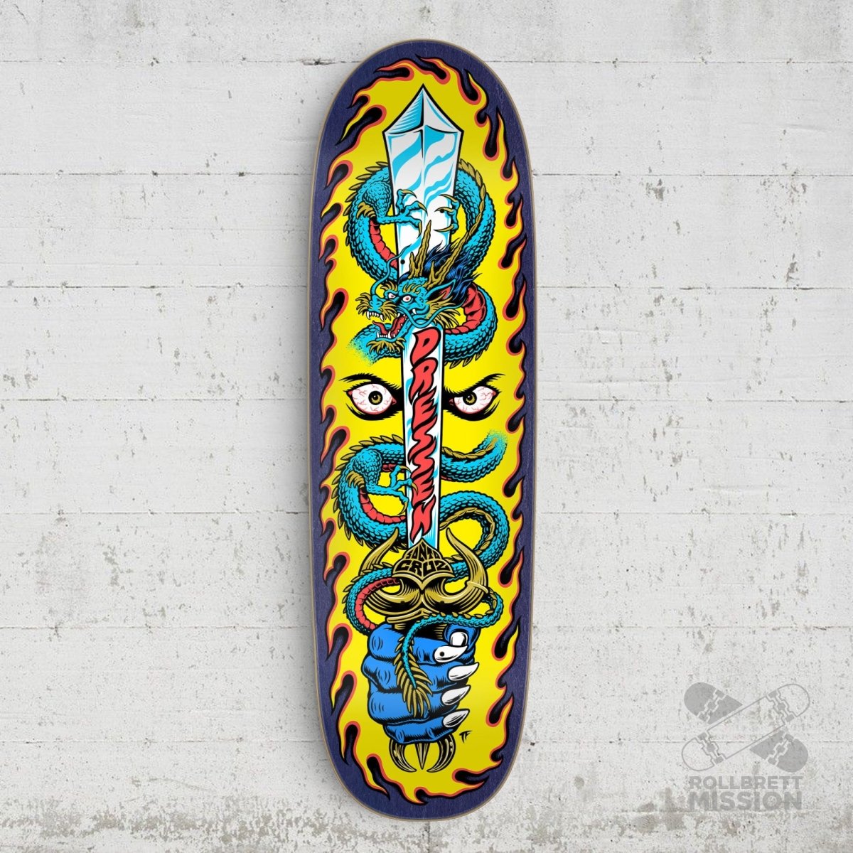 Santa Cruz Dressen Sword Pro 9.25" Shaped Deck - Skateboard-Decks - Rollbrett Mission