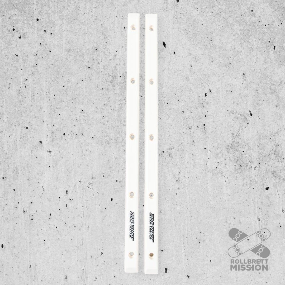 Santa Cruz Slimline Rails white - Skateboard - Kleinteile - Rollbrett Mission