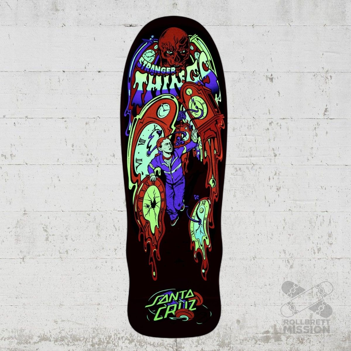 Santa Cruz Stranger Things Grabke Max Melting Clock Deck - Skateboard - Decks - Rollbrett Mission