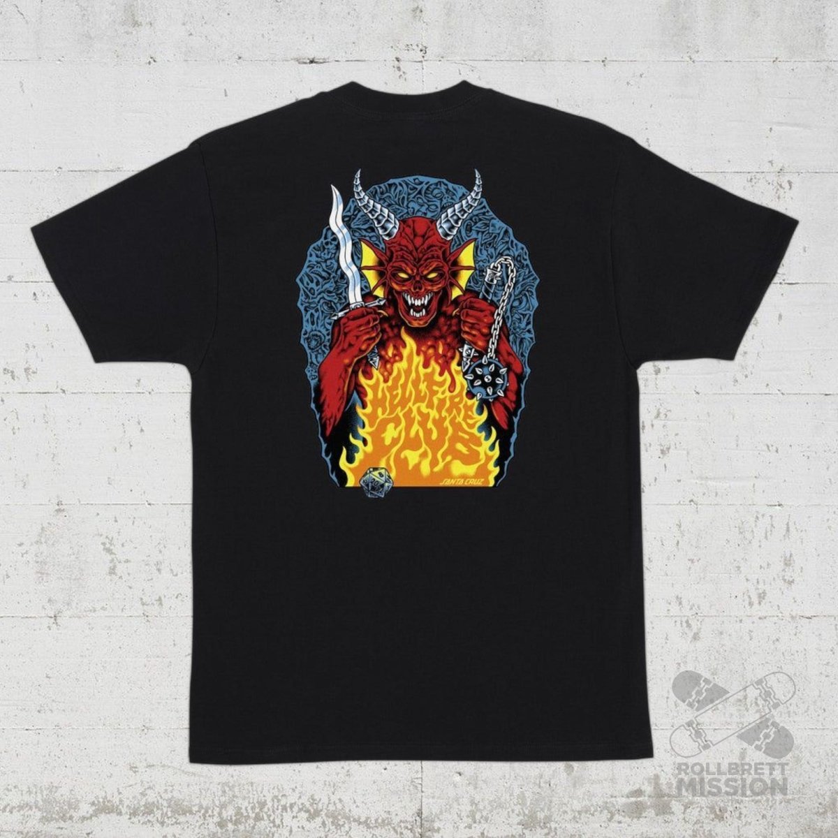 Santa Cruz T-Shirt Stranger Things Hellfire Pit black - Rollbrett Mission