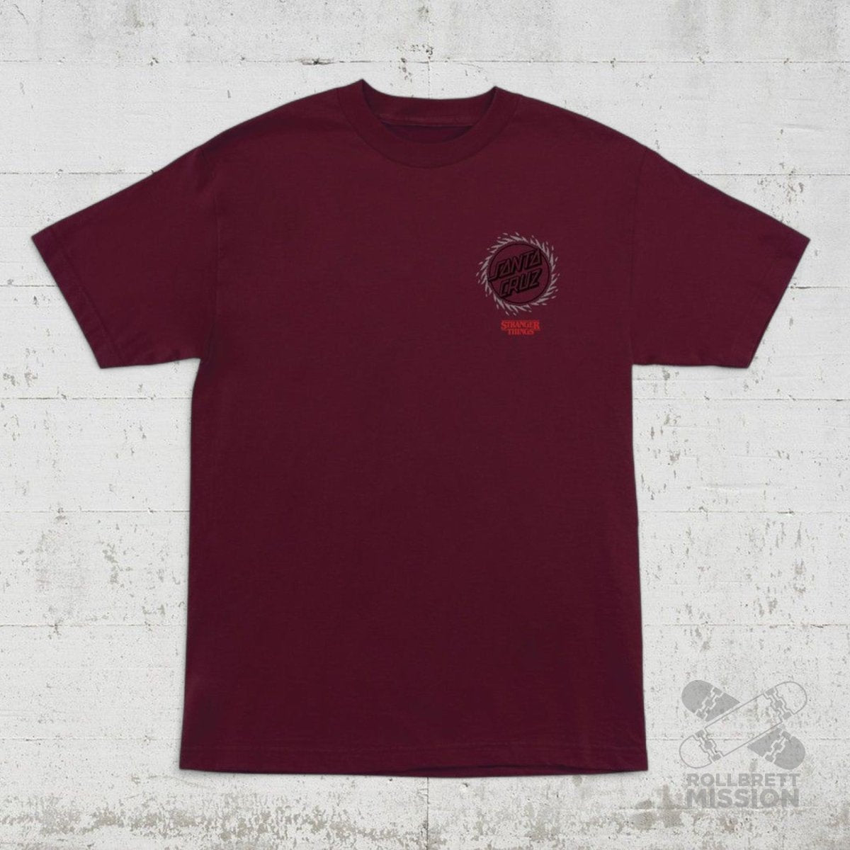 Santa Cruz T-Shirt Stranger Things Hellfire Pit maroon - Rollbrett Mission