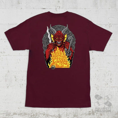 Santa Cruz T-Shirt Stranger Things Hellfire Pit maroon - Rollbrett Mission