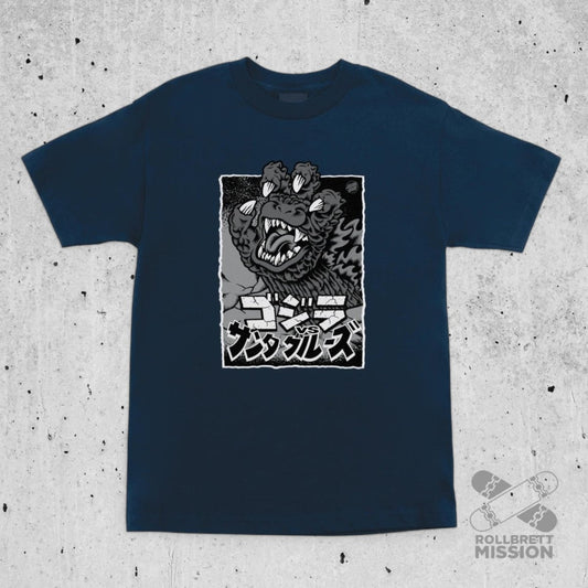 Santa Cruz x Godzilla T-Shirt Hand navy - Rollbrett Mission